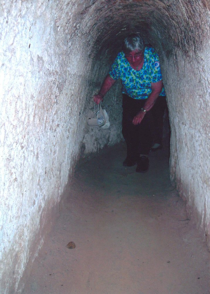 Sheila in Cu Chi tunnel